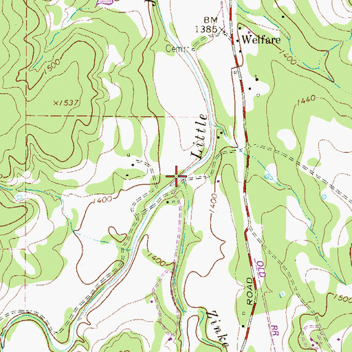 Topographic Map of Zinke Creek, TX