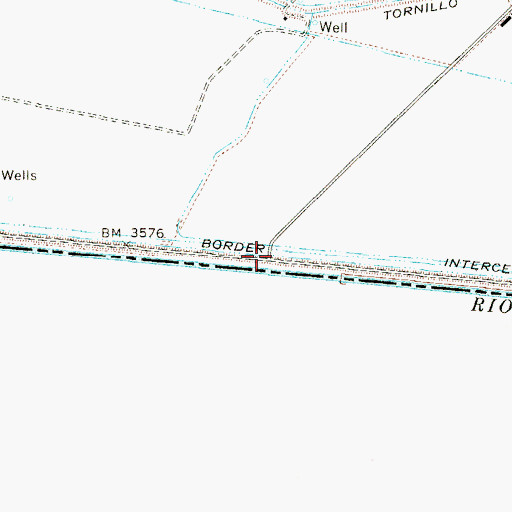 Topographic Map of Burris Crossing, TX
