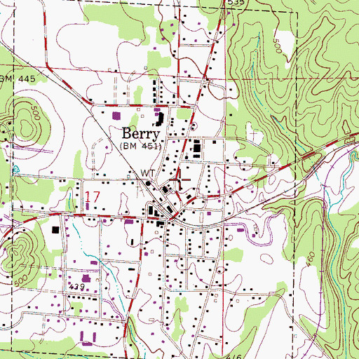 Topographic Map of Berry Baptist Church, AL