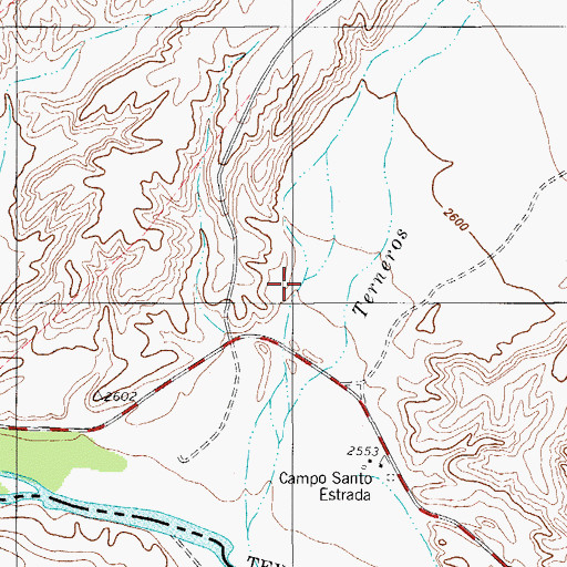 Topographic Map of Estrada Creek, TX