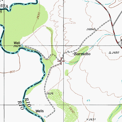 Topographic Map of Las Corrientes Creek, TX
