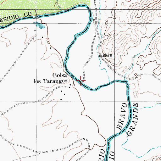 Topographic Map of Los Fresnos Crossing, TX