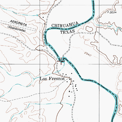 Topographic Map of Lower Los Fresnos Crossing, TX