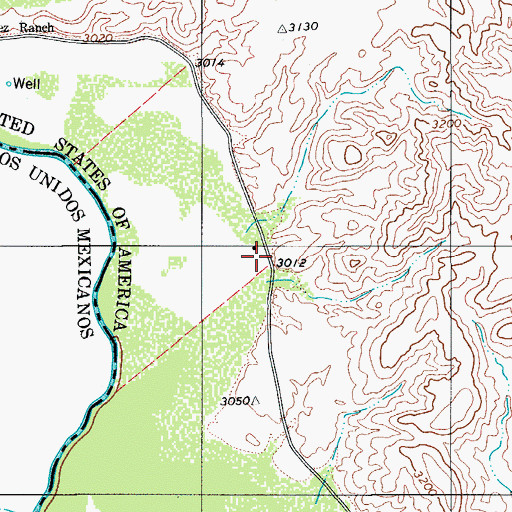Topographic Map of Pilares, TX