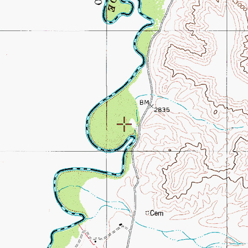 Topographic Map of Prietos Bar, TX