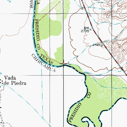 Topographic Map of Vado Crossing, TX