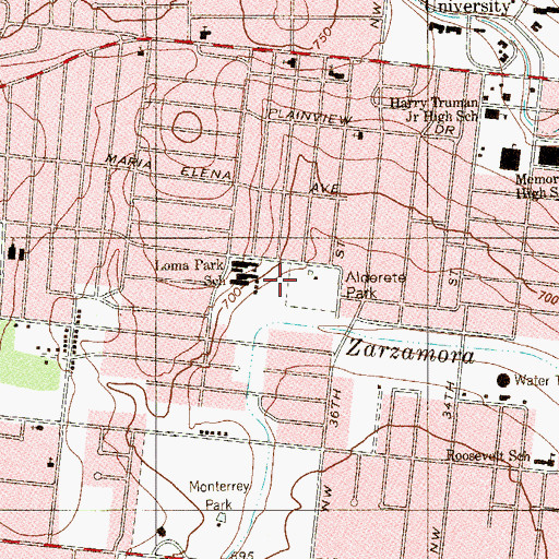 Topographic Map of Aldevete Park, TX