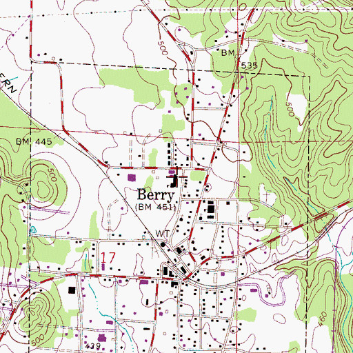 Topographic Map of Berry Elementary School, AL