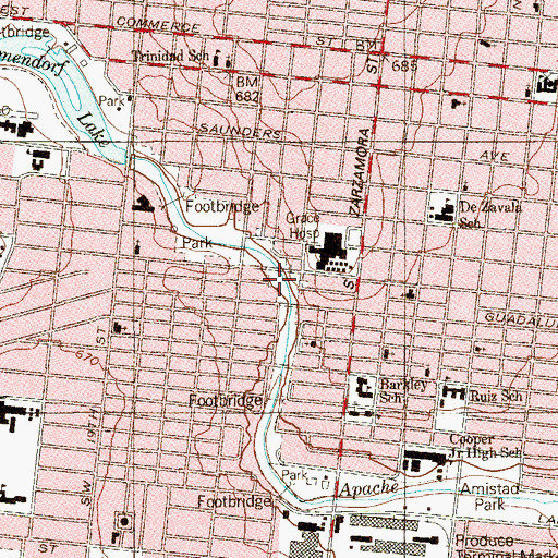 Topographic Map of Apache Creek Park, TX