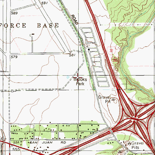 Topographic Map of Brooks Park, TX