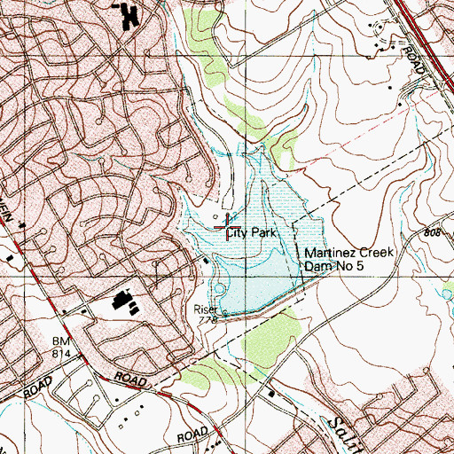 Topographic Map of City Park, TX