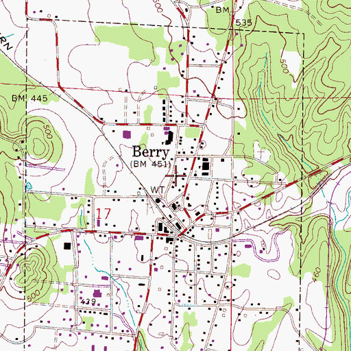 Topographic Map of Berry Methodist Church, AL