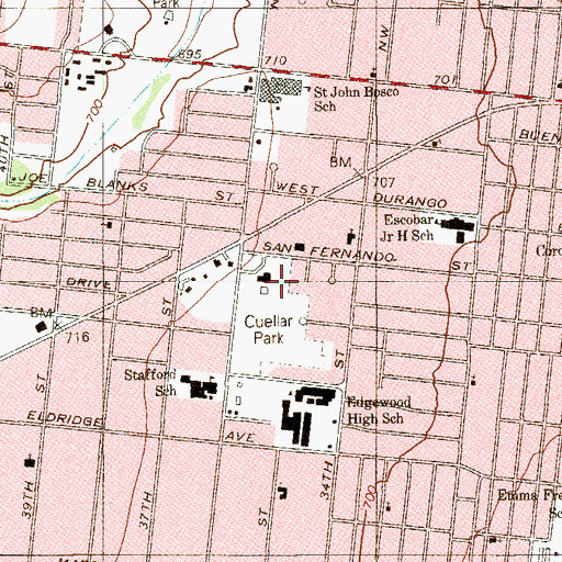 Topographic Map of Cuellar Park, TX