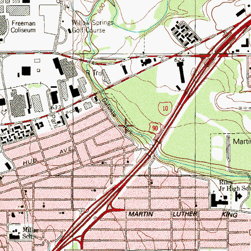 Topographic Map of Dafoste Park, TX