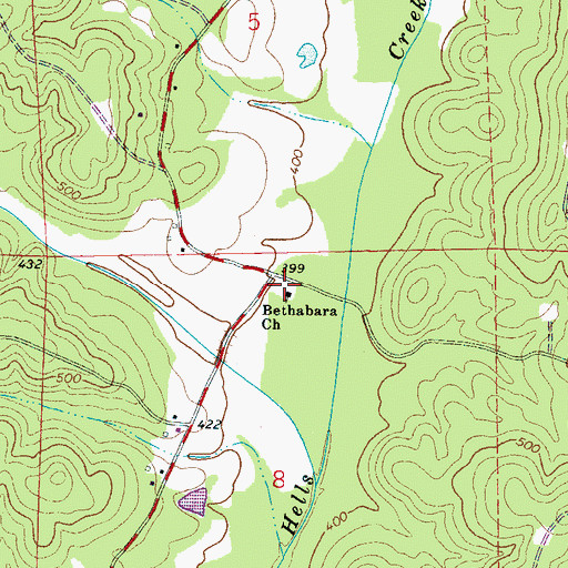 Topographic Map of Bethabara School (historical), AL