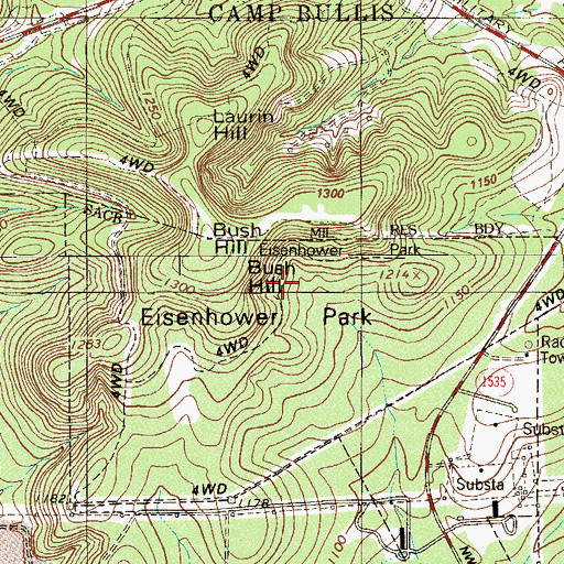 Topographic Map of Eisenhower Park, TX