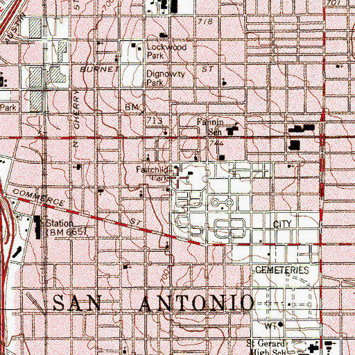 Topographic Map of Fairchild Park, TX
