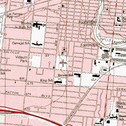 Topographic Map of Father Timothy Benavides Park, TX
