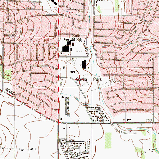 Topographic Map of Garza Park, TX