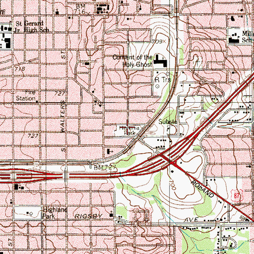 Topographic Map of Hererra Park, TX