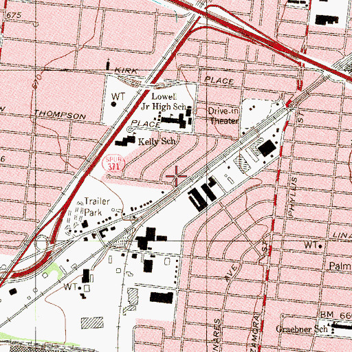 Topographic Map of Kennedy Park, TX