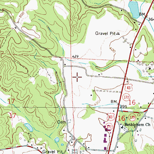 Topographic Map of Bethlehem Church (historical), AL