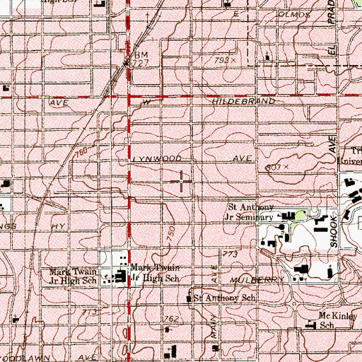 Topographic Map of Kenwood Park, TX