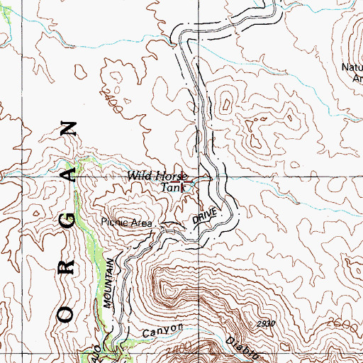 Topographic Map of Wild Horse Tank, AZ