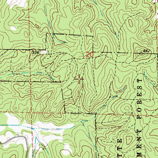Topographic Map of Bluff Springs Church (historical), AL