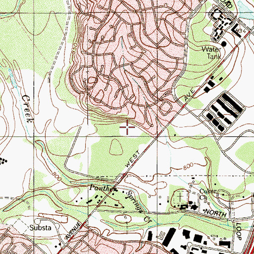 Topographic Map of Oak Hills Park, TX