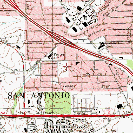 Topographic Map of Pickwell Park, TX