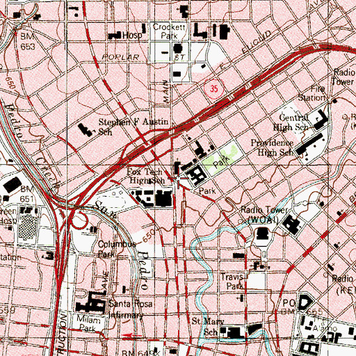 Topographic Map of Romana Park, TX