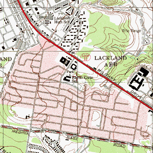 Topographic Map of Royal Gate Park, TX