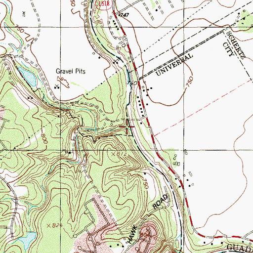 Topographic Map of Selma Creek, TX