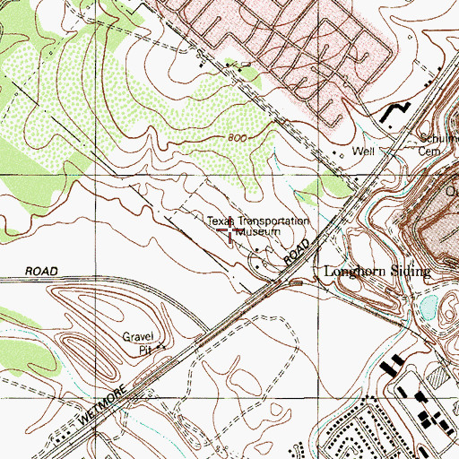 Topographic Map of Texas Transportation Museum, TX