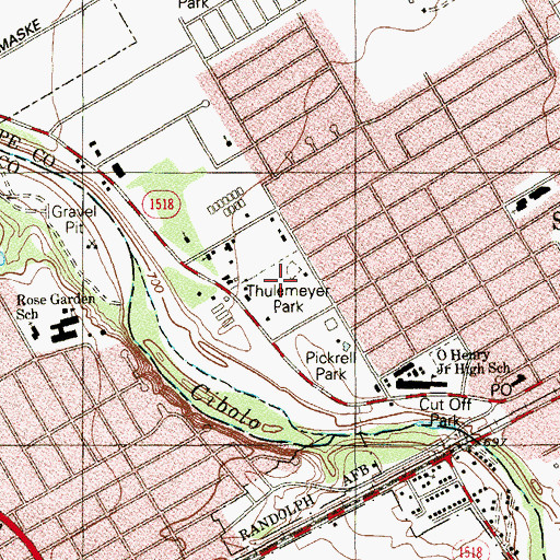 Topographic Map of Thulemeyer Park, TX