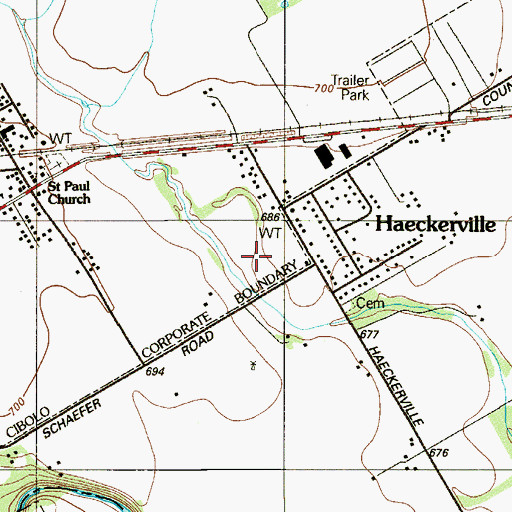 Topographic Map of Town Creek, TX