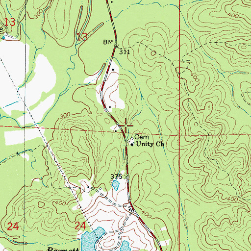 Topographic Map of Center Point School (historical), AL