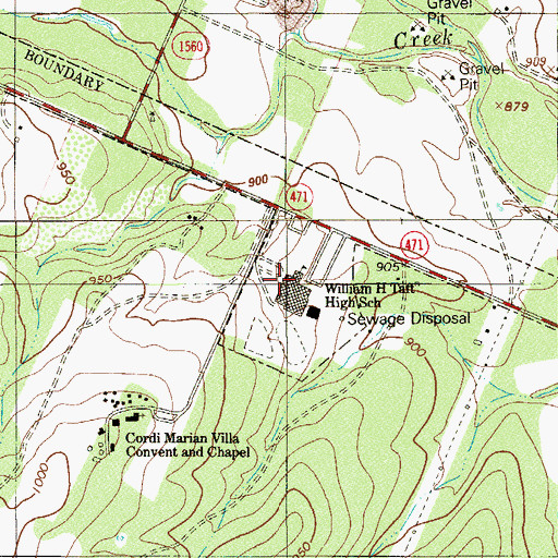 Topographic Map of William Howard Taft High School, TX