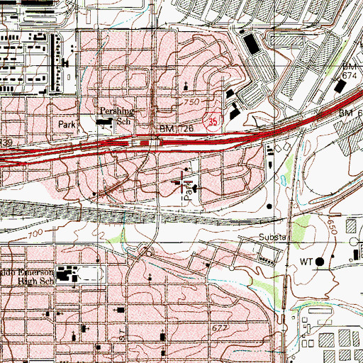 Topographic Map of Woodard Park, TX
