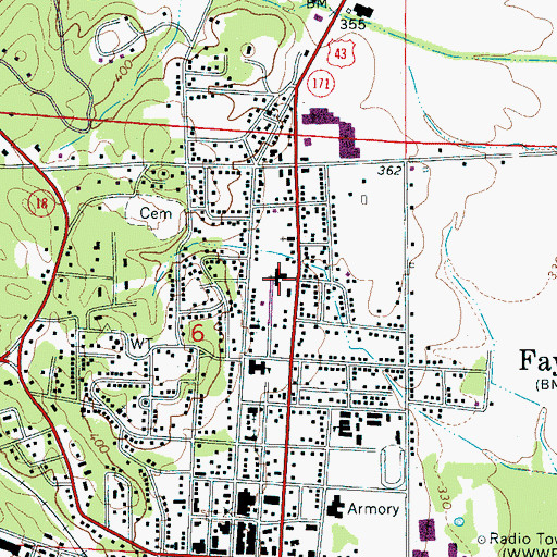 Topographic Map of Church of God, AL