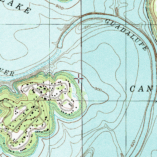 Topographic Map of Canyon Lake, TX
