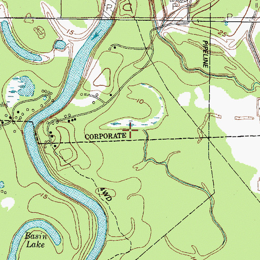 Topographic Map of Duck Lake, TX