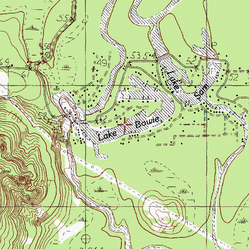 Topographic Map of Lake Bowie, TX