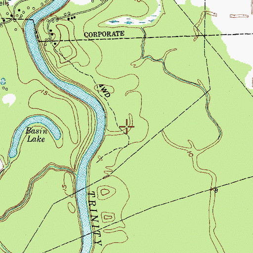Topographic Map of Lease Lake, TX