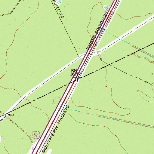 Topographic Map of Keno, TX