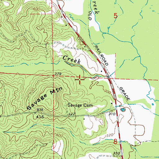 Topographic Map of Davis (historical), AL