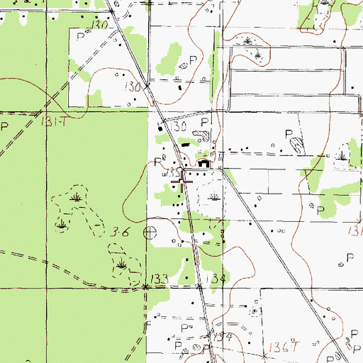 Topographic Map of Oakdale, TX