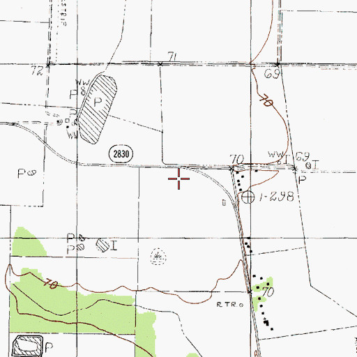 Topographic Map of Frige Settlement, TX