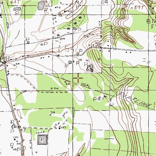 Topographic Map of Lakeland, TX